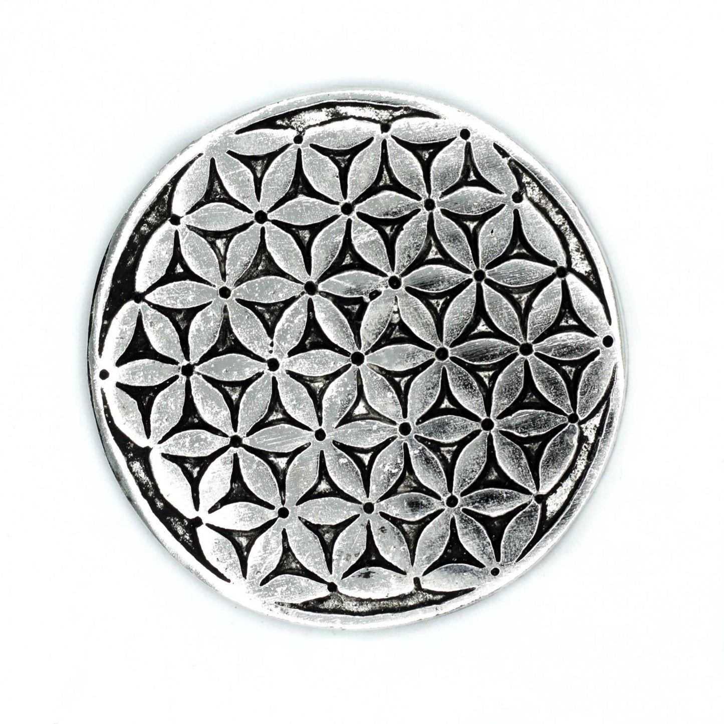 Polierter Aluminium Lebensblumen Räucherstäbchen Halter 11cm