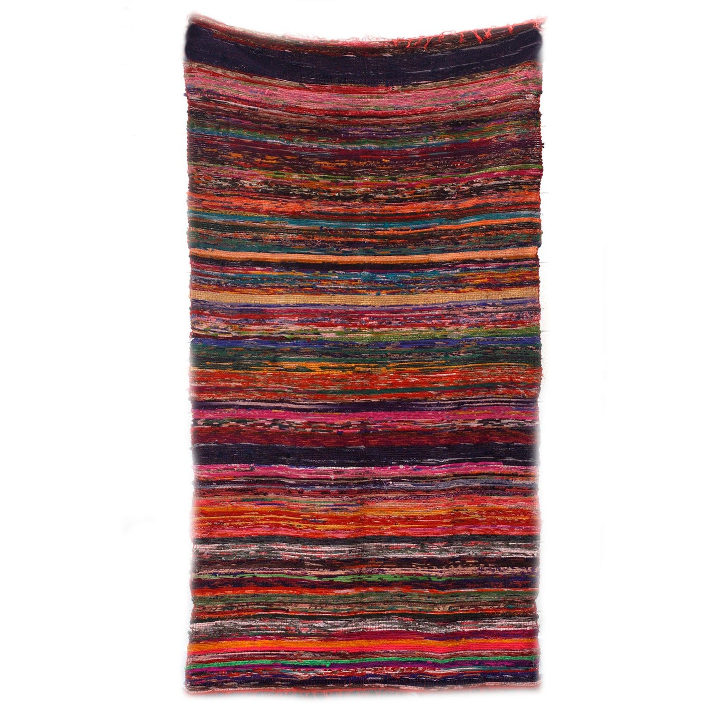 150 x 90cm Luxus Teppich Aus Stoffresten Rot