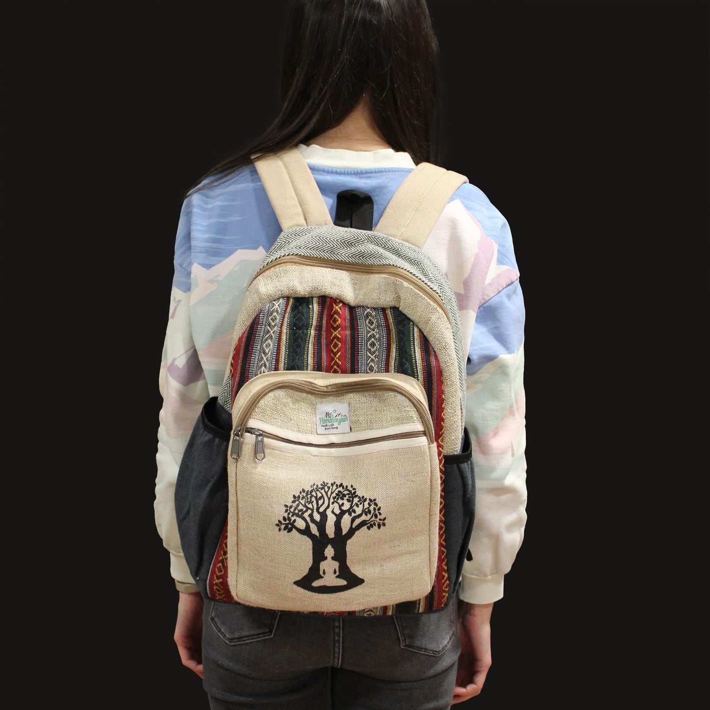 Großer Hanf Rucksack - Bohdi Baum Design