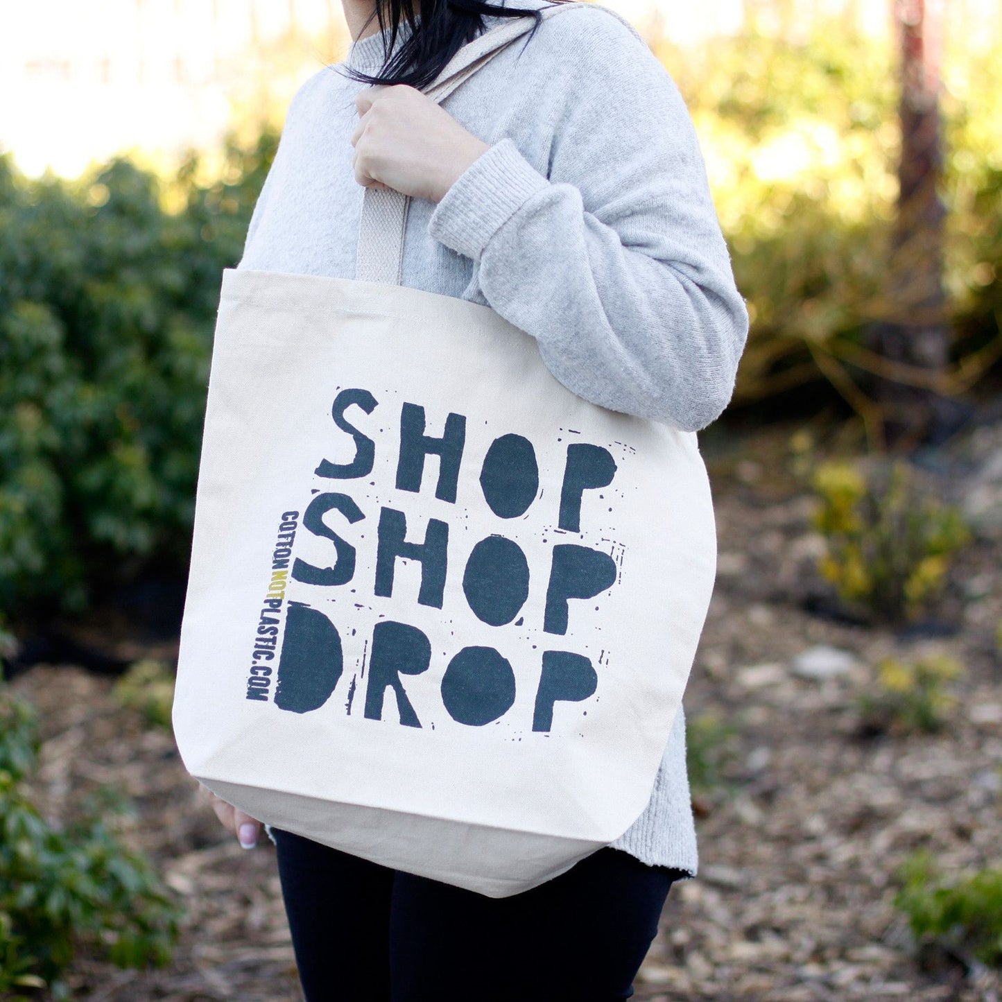 Shop Shop Drop Baumwolltaschen - 4 Designs Disponibel