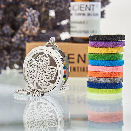 Aromatherapie Schmuckhalskette Blatt 30mm