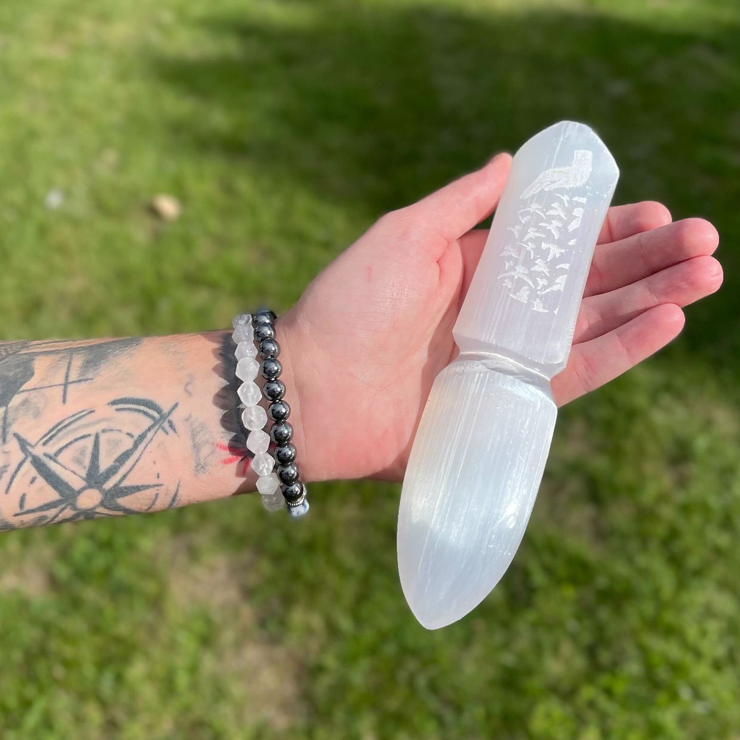 Selenit Ritualmesser - Bindungen Loslassen