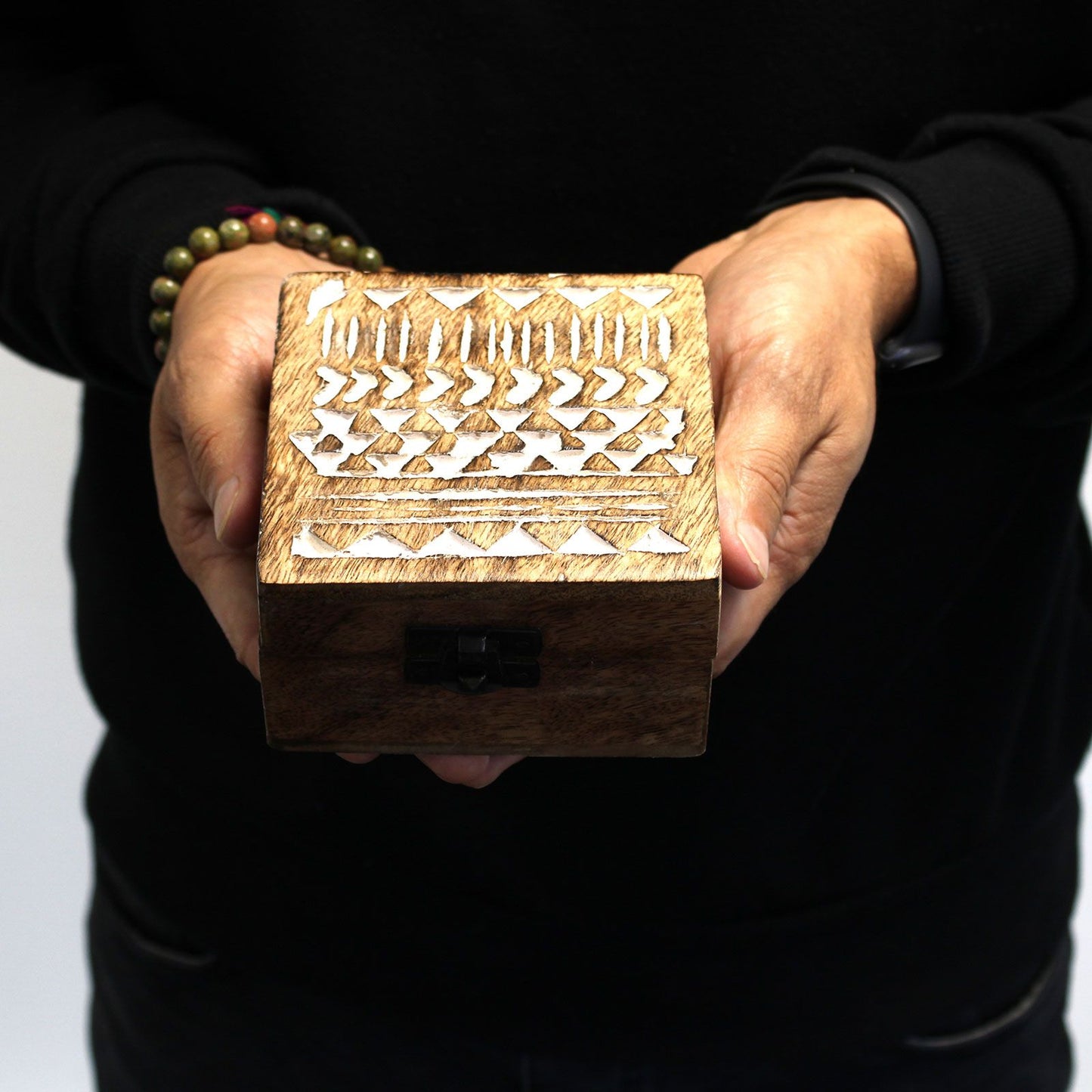 Weiß Gewaschene Holzbox 6x4 Slawisches Design