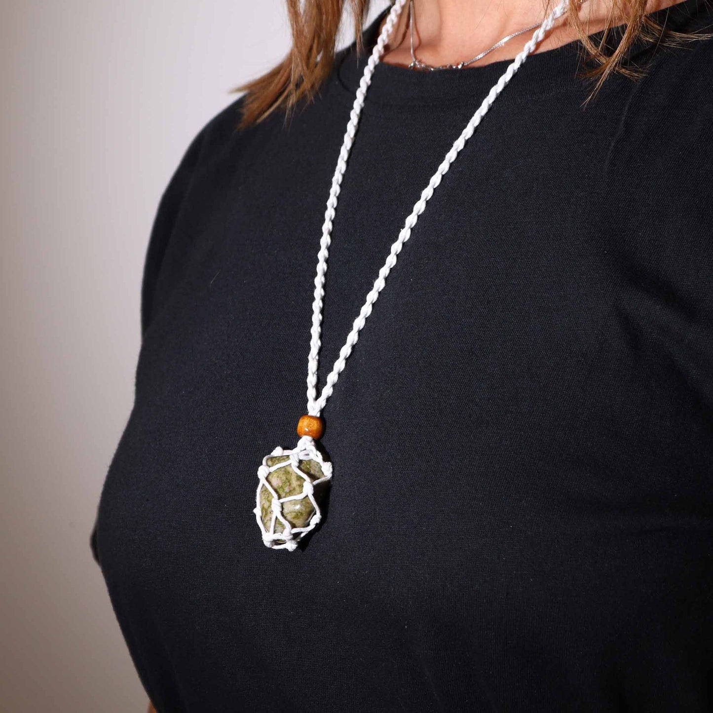 Kristall Edelstein Halskette Schnur 45cm 18 Zoll Weiß