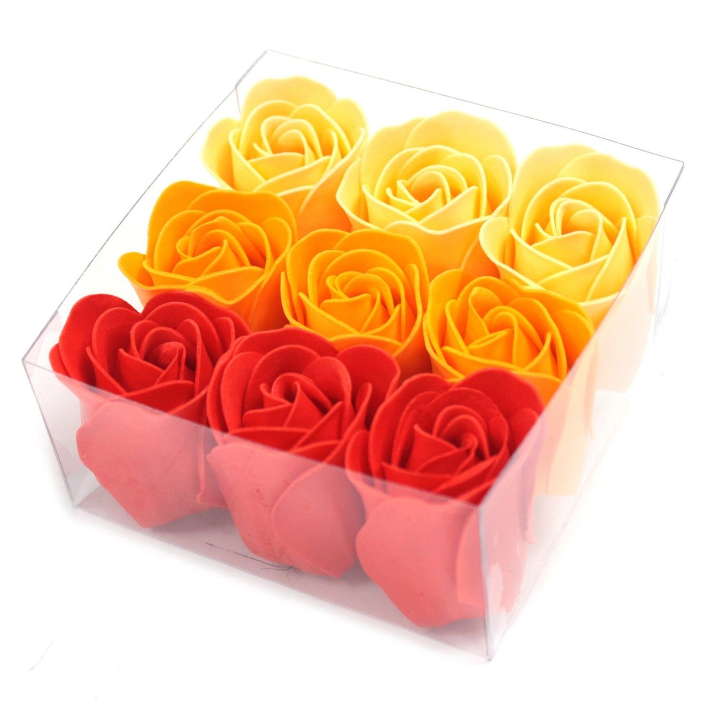 Set Mit 9 Seifenblumenbox - Pfirsichrosen
