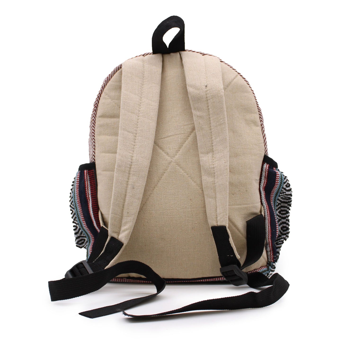 Kleiner Hanf Rucksack Zigzag Reißverschluss Stil