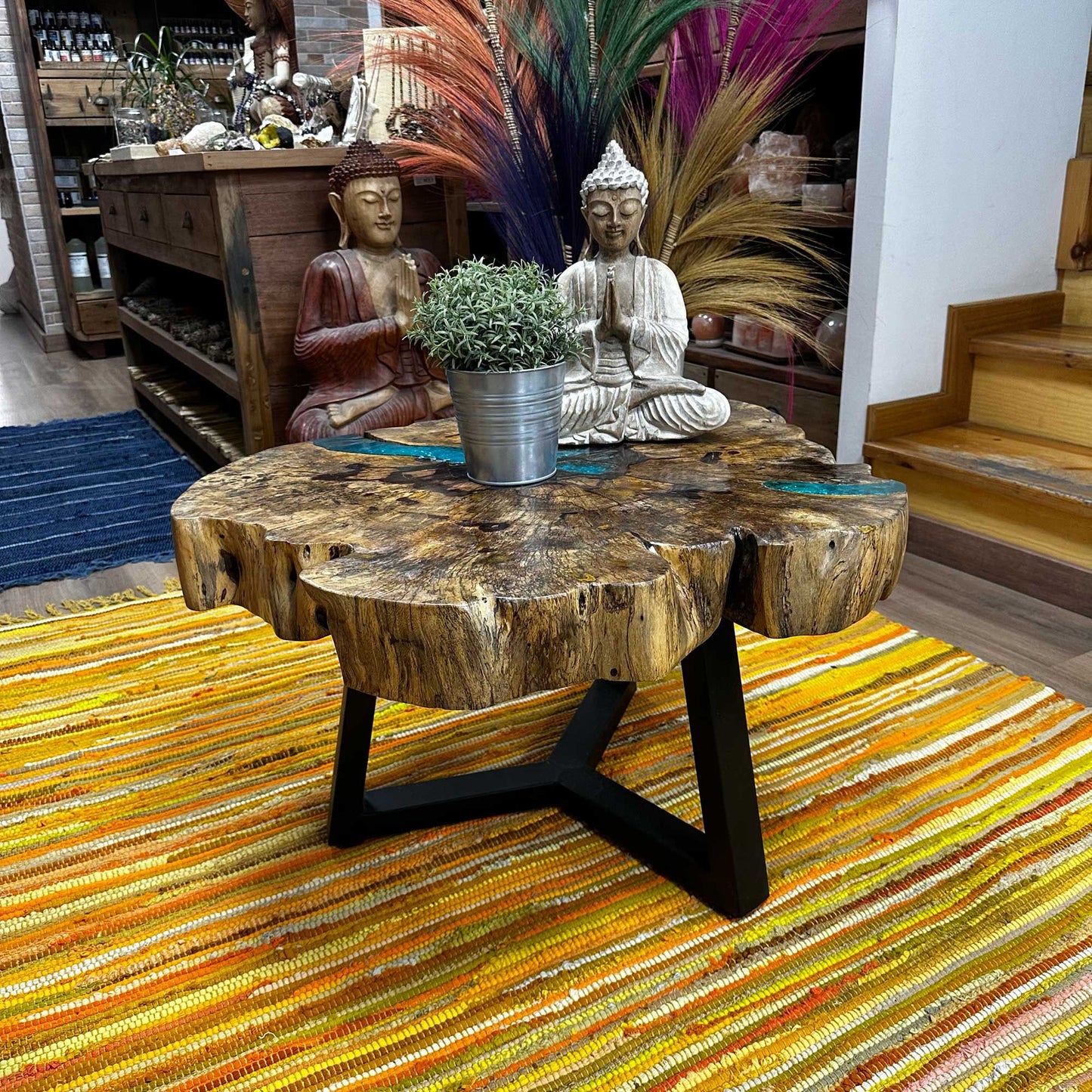 Kleiner Teppich aus Stoff - 50x90cm - Premium Qualität - Naturgrün