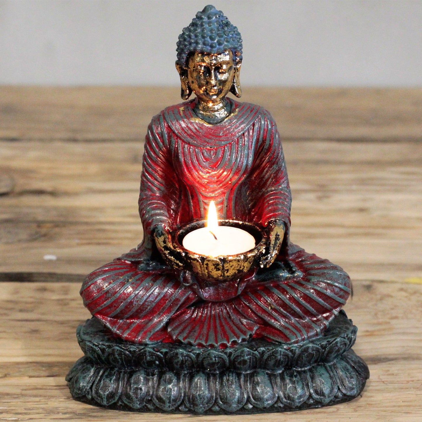 Antiker Buddha Kerzenhalter Für Devotees