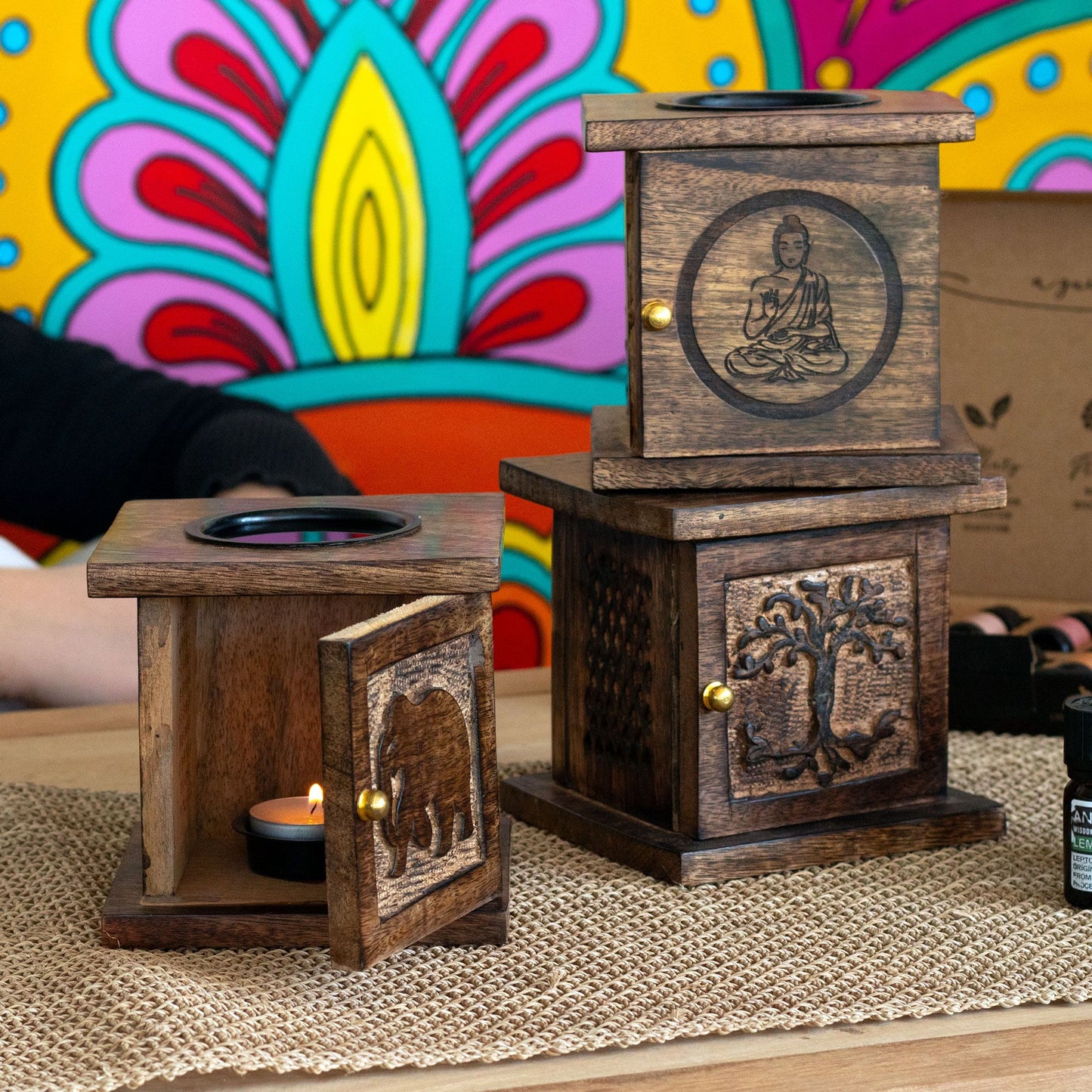 Große Mango Box Burner Buddha