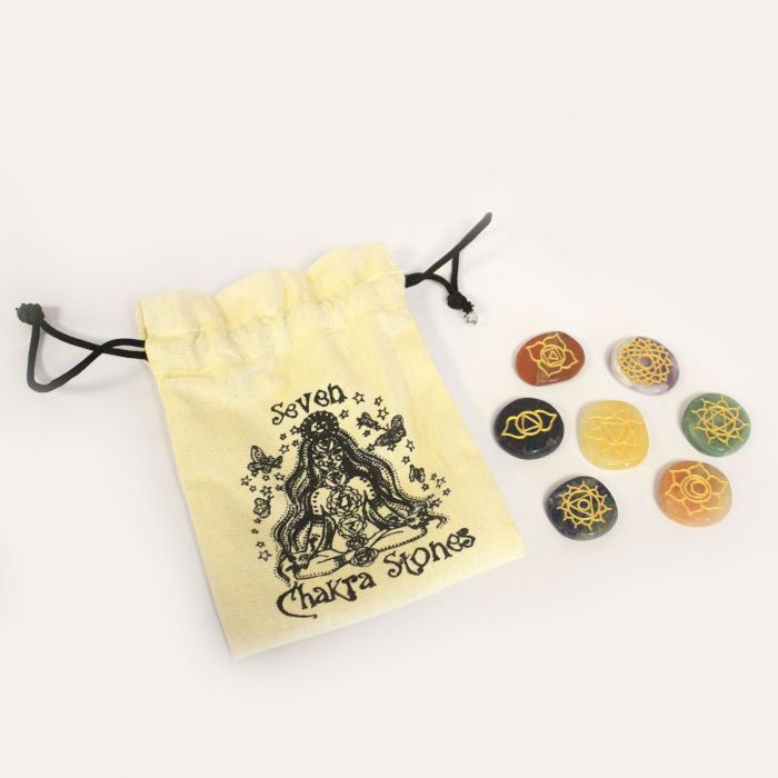 Kleine Steine Chakra Set Runde Form