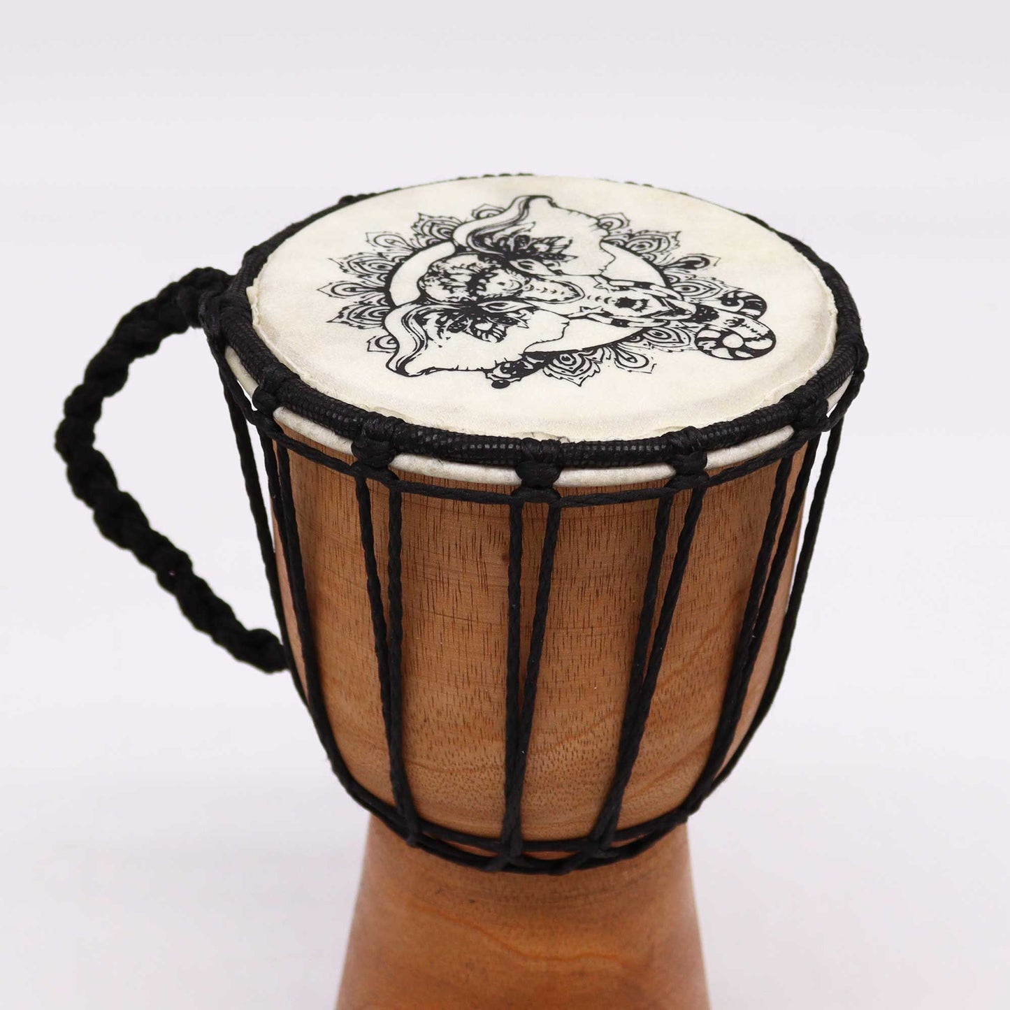 Handgemachte Djembe Trommel Mit Weitem Kopf 20cm Afrika Elefantenmotiv