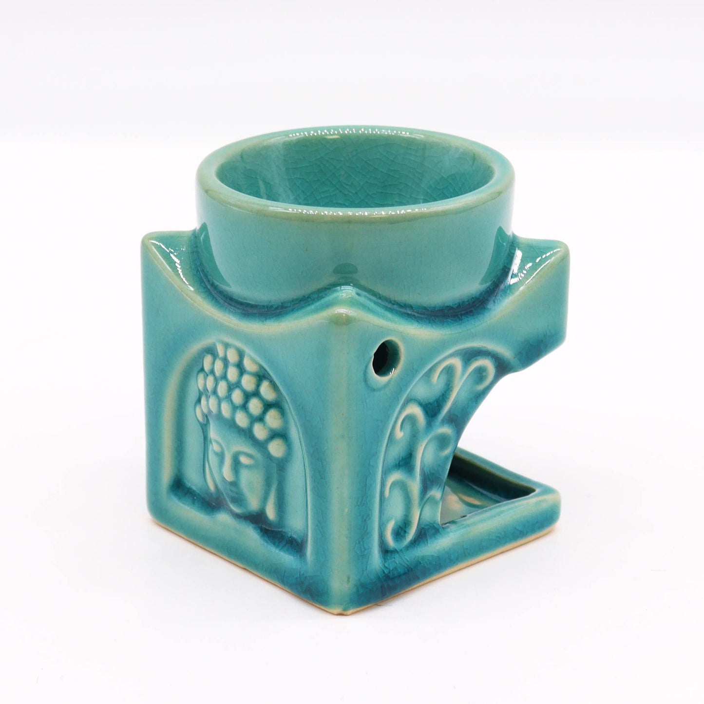 Quadratischer Buddha Brenner - Weiches Türkis
