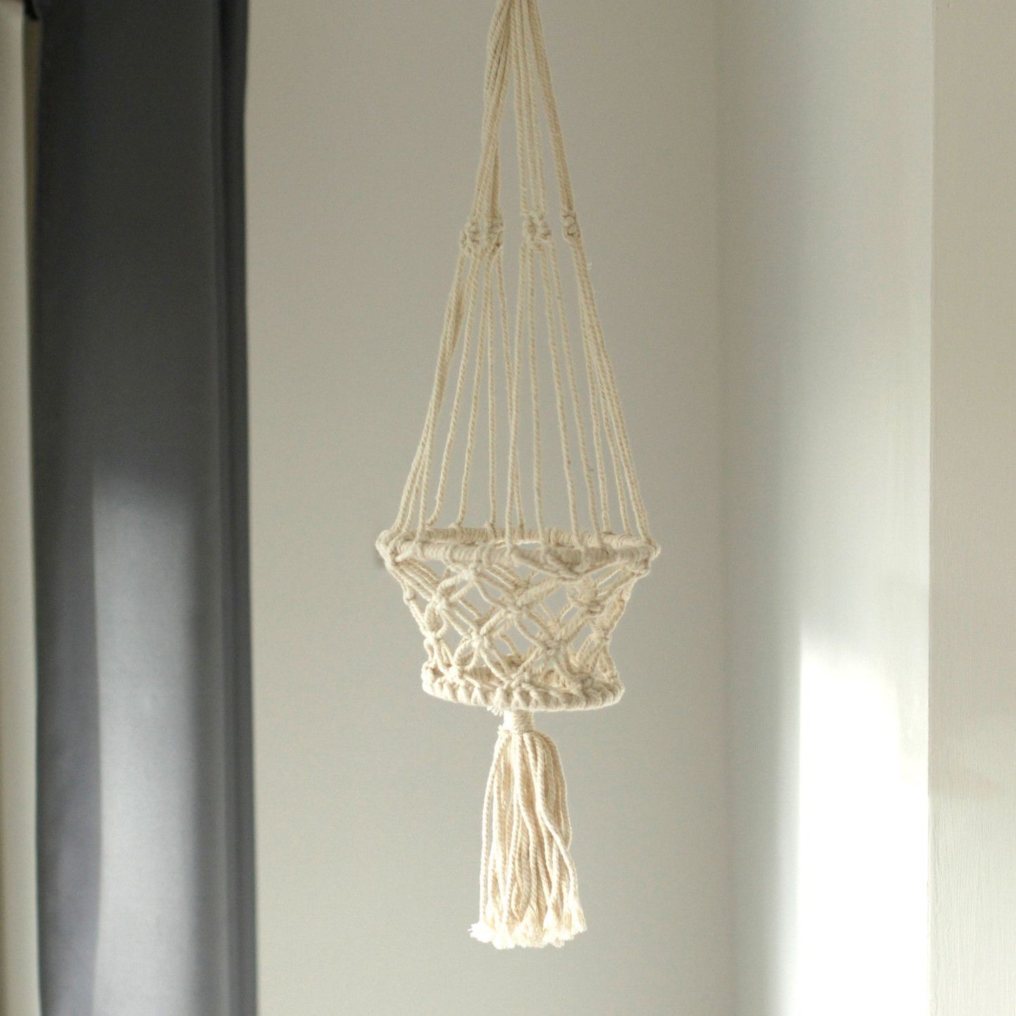 Macrame Blumentopfhalter Einzelner Kleiner Topf