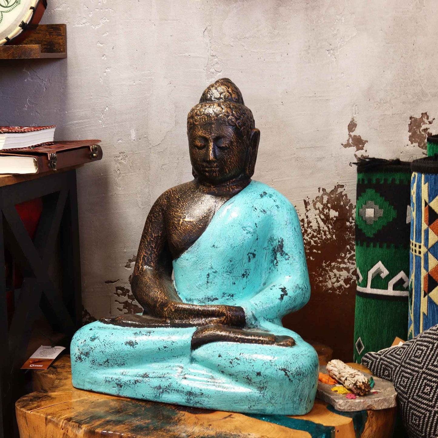 Mittlerer Buddha Klassik Türkis Und Stein - 0.5m