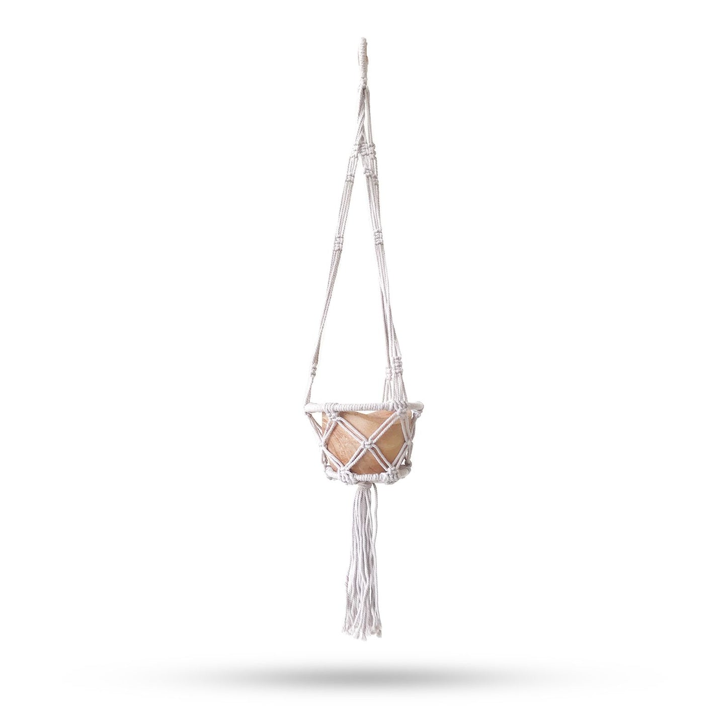 Makramee Hängender Pflanzenhalter Klein - Natur - 16cm Ring