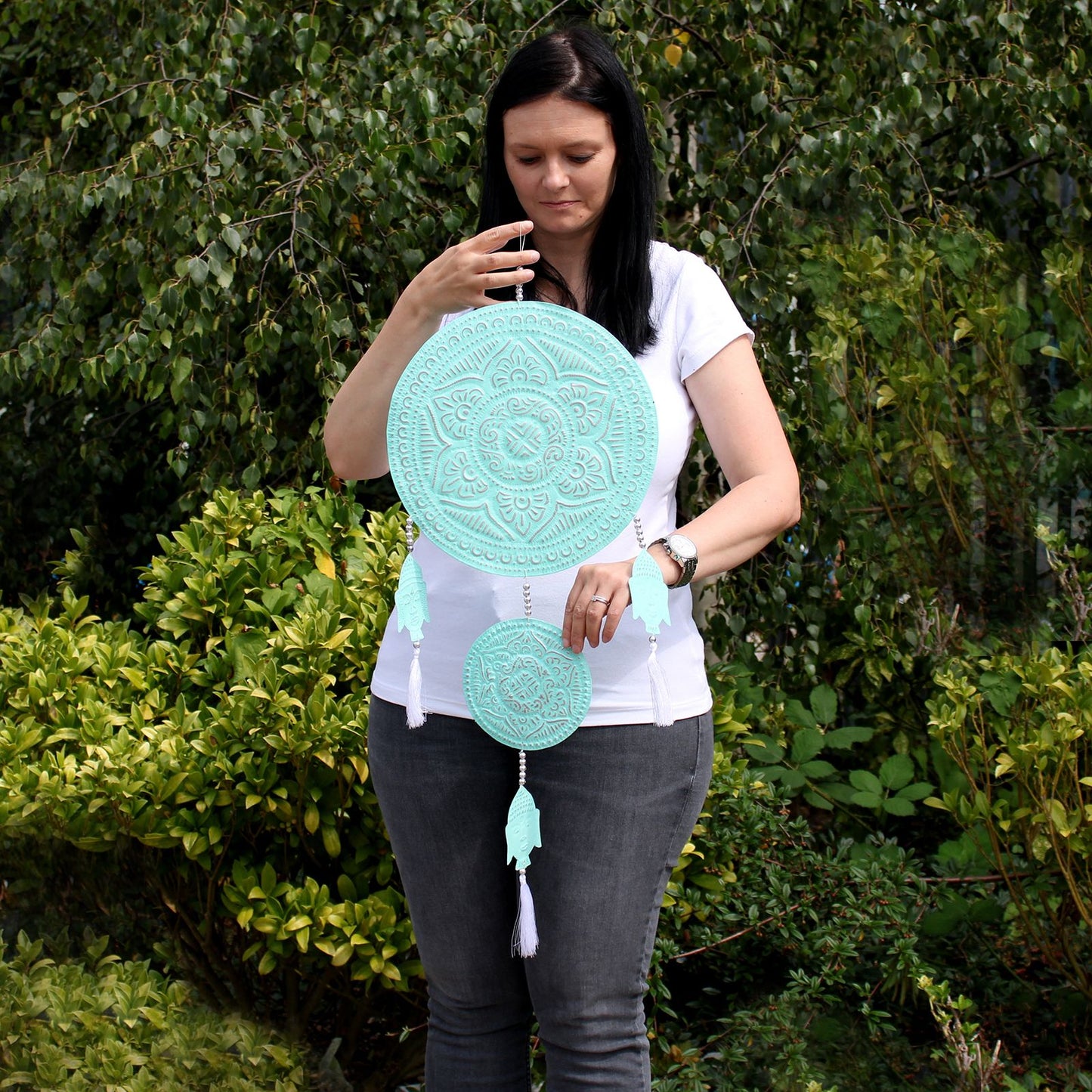 Aluminium Mobile Buddha's Wandschmuck Im Bali Stil In Modischen Pastellfarben