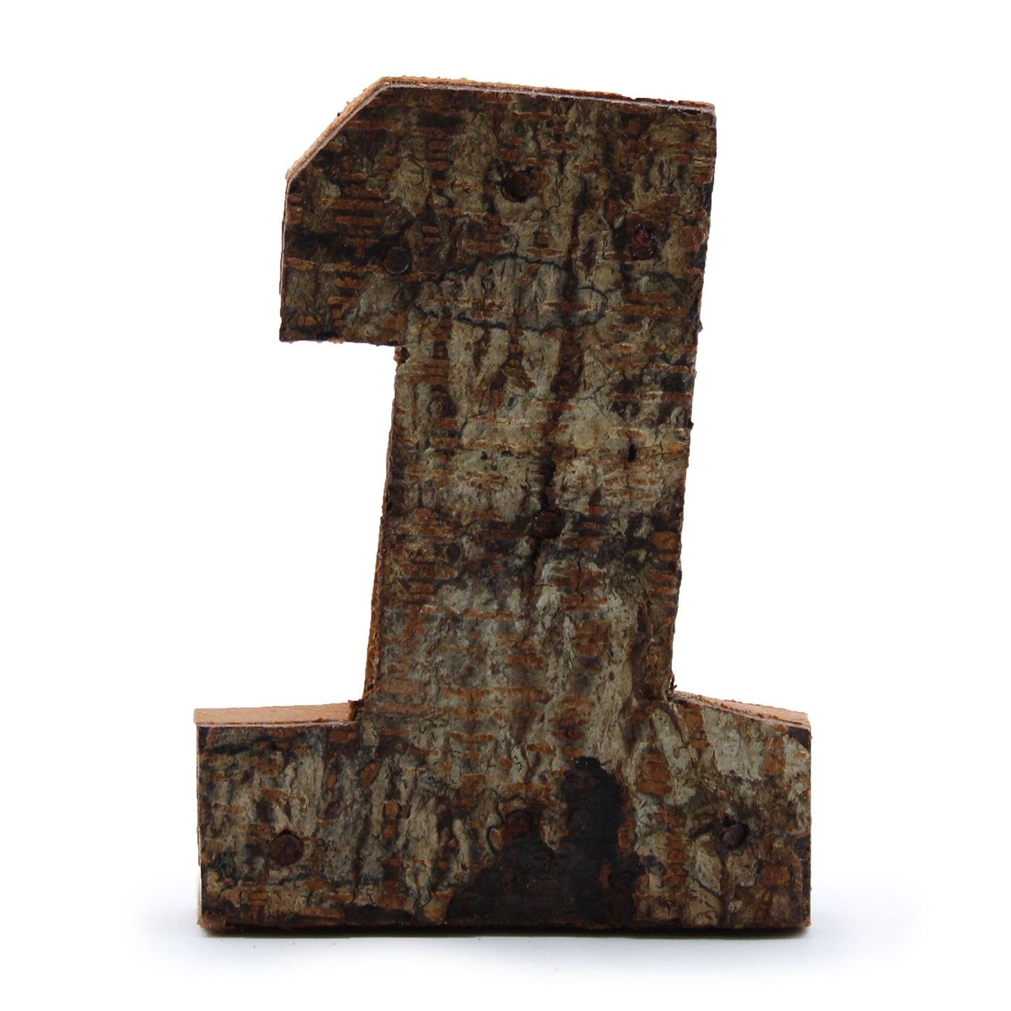 Rustikaler Rinden Zahlenblock - Eins - 7cm