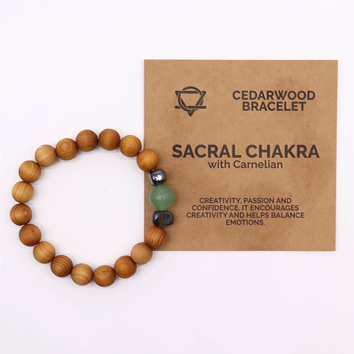 Zedernholz Sakralchakra Armreif Mit Aventurin