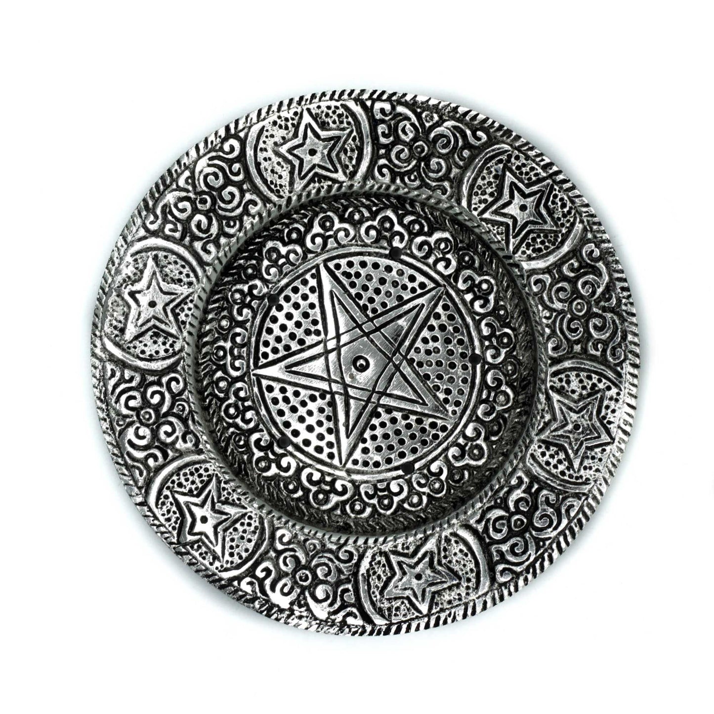 Polierter Aluminium Fünfzackiger Räucherstäbchenhalter 11,5cm