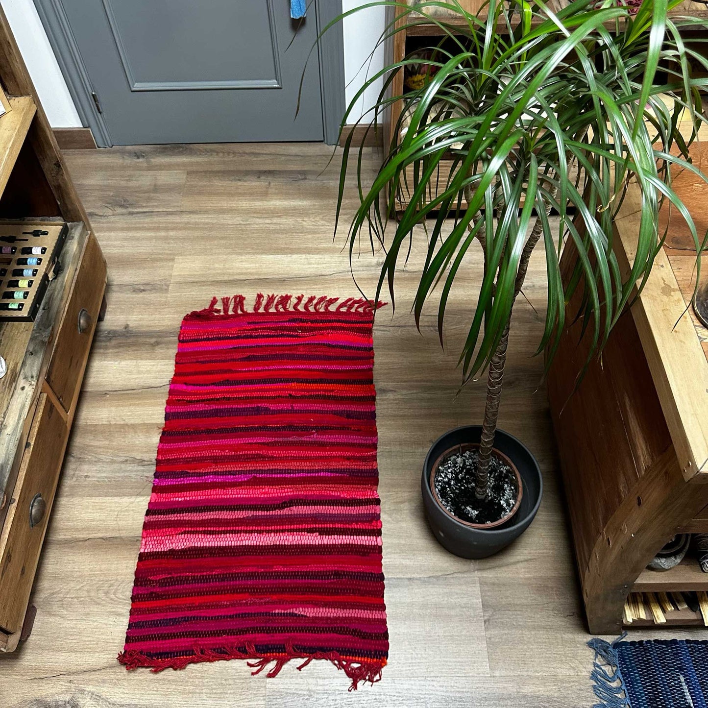 Kleine Teppichmatte 50x90cm Premiumqualität Anthrazitgrau