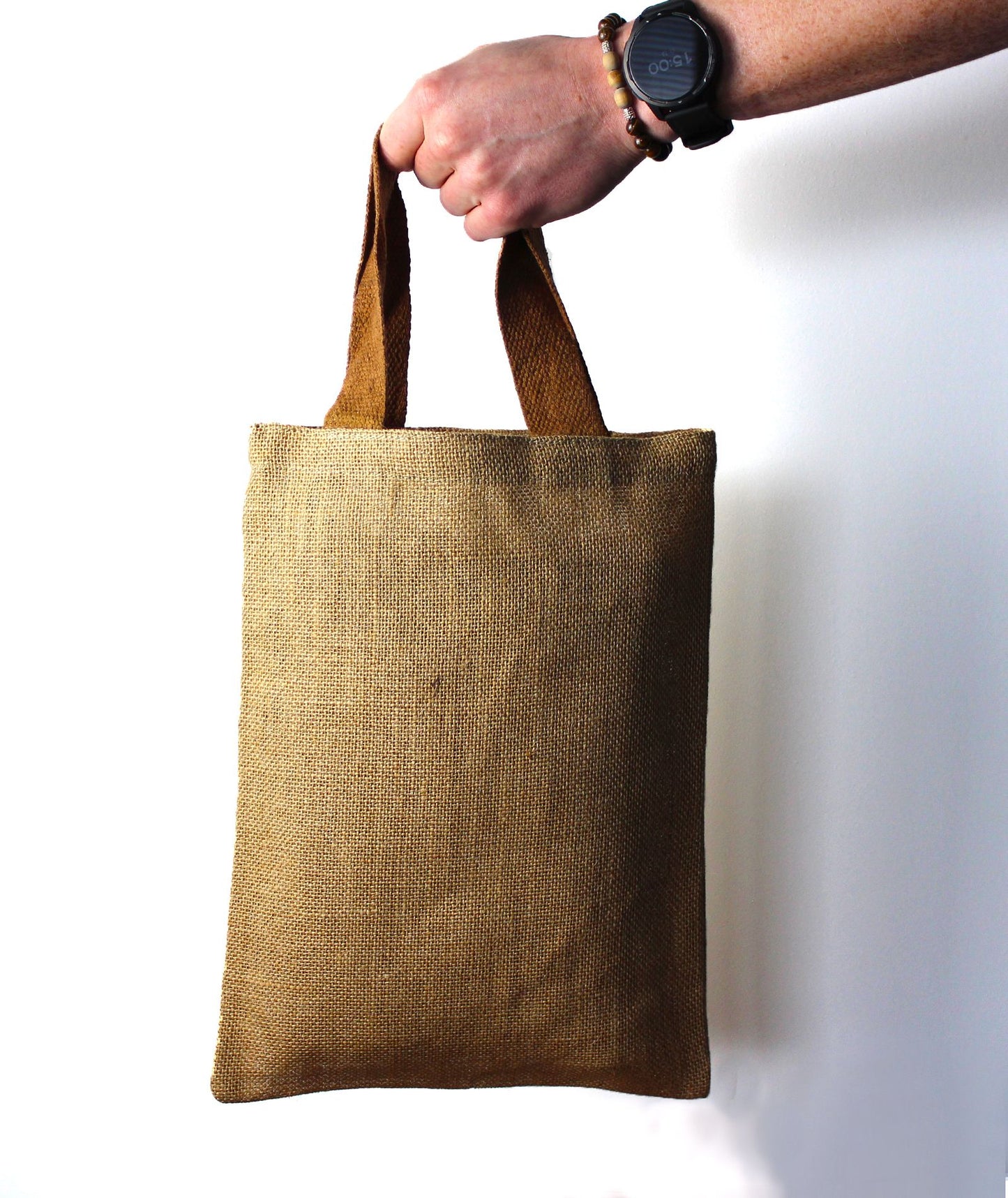 Jute Tragetasche mit Roten Griffen