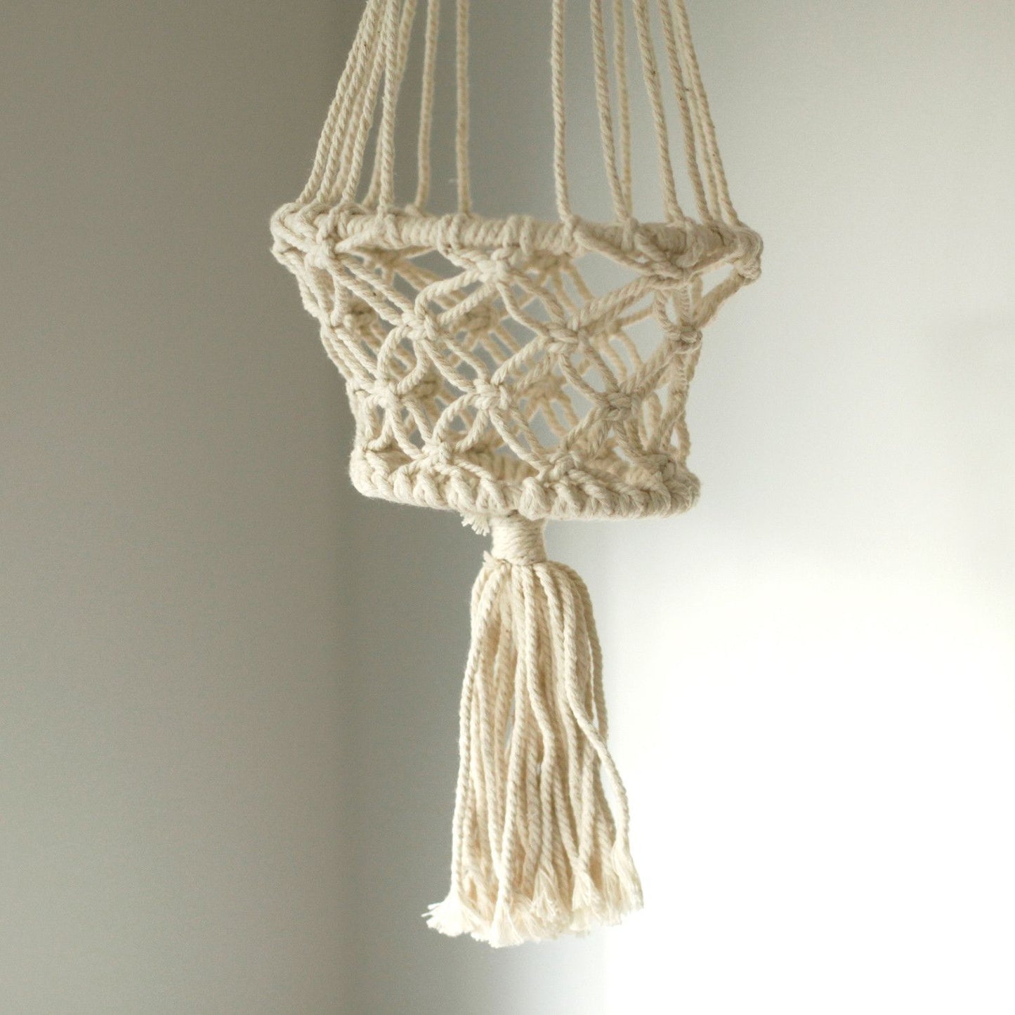 Macrame Blumentopfhalter Einzelner Kleiner Topf