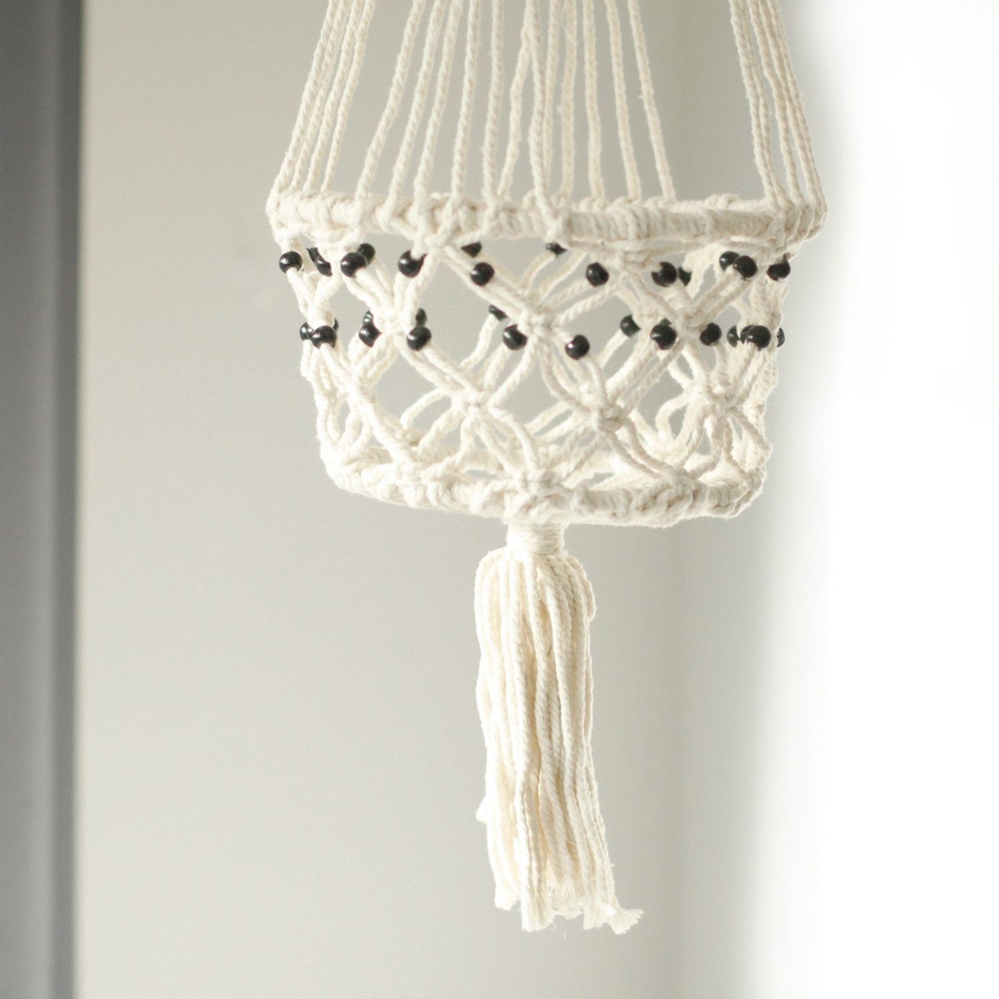 Makramee Blumentopf Halter Großer Einzelner Perlenhalter