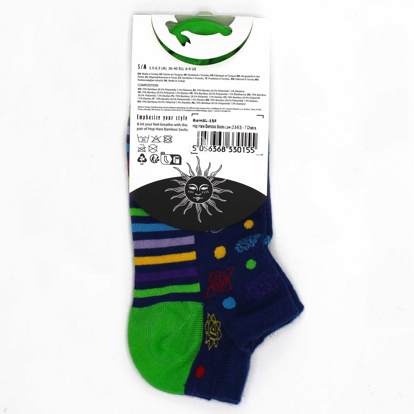 SM Hop Hare Bambussocken Niedrig 36-40 7 Chakra
