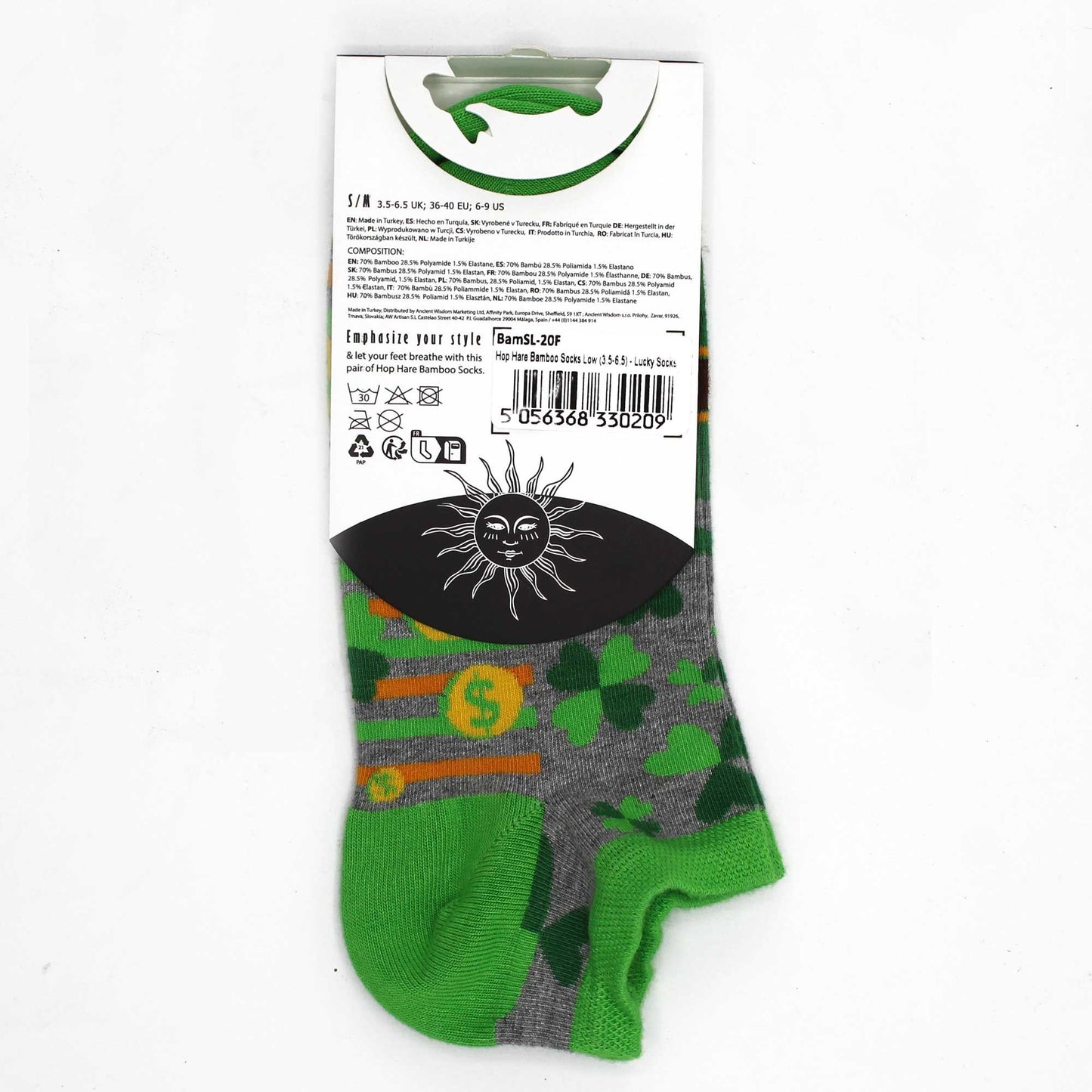 SM Hop Hare Bambus Socken Niedrig 36-40 Glückssocken