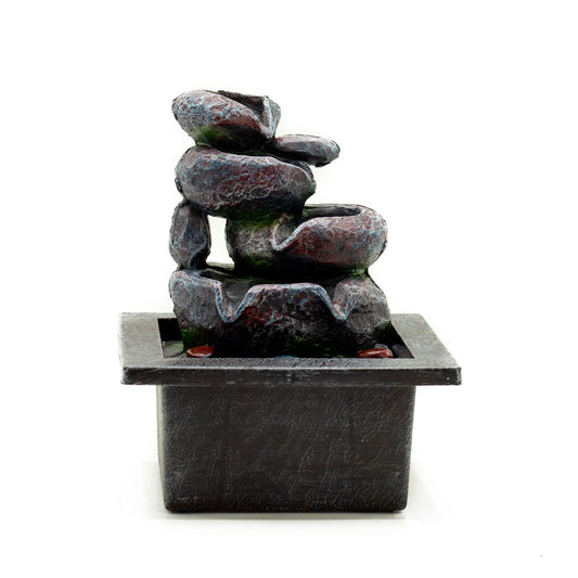 Tischbrunnen Mit Wasserfall Effekt - 20cm - Kaskadierende Töpfe