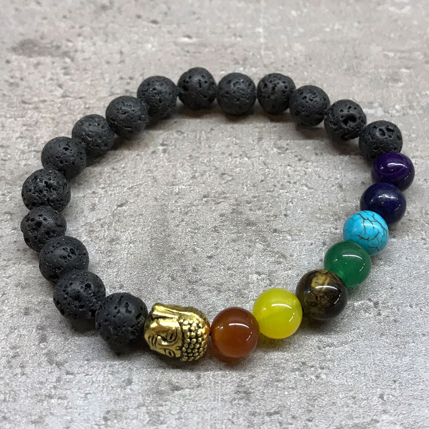 Lava Stein Armband Buddha Chakra Mit Edelsteinen In Verschiedenen Designs
