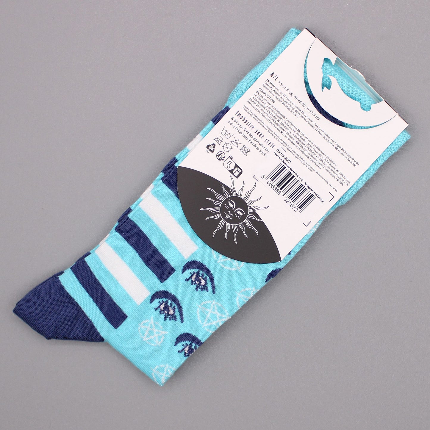 Hop Hare Bambus Socken 36-40 Pentagramm und Böser Blick
