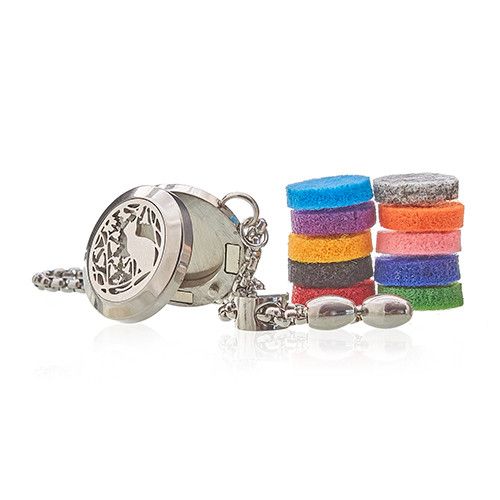 Aromatherapie Schmuck Kettenarmband Katze Und Blumen 20mm