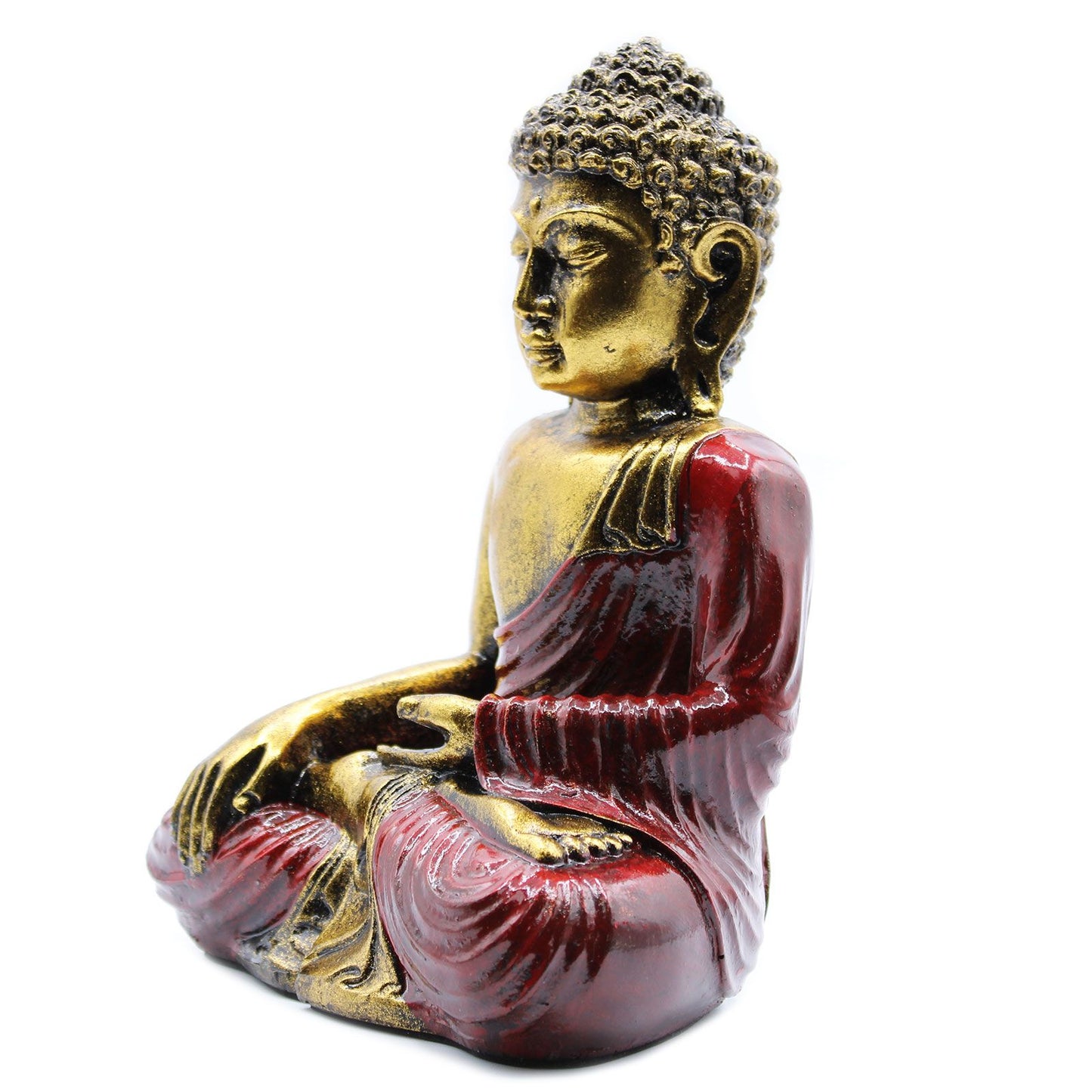 Roter Und Goldener Buddha Groß Handgemalt Aus Bali Kunsthandwerk