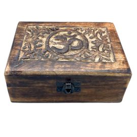 Mittlere Holz Aufbewahrungsbox 15x10x6cm Om