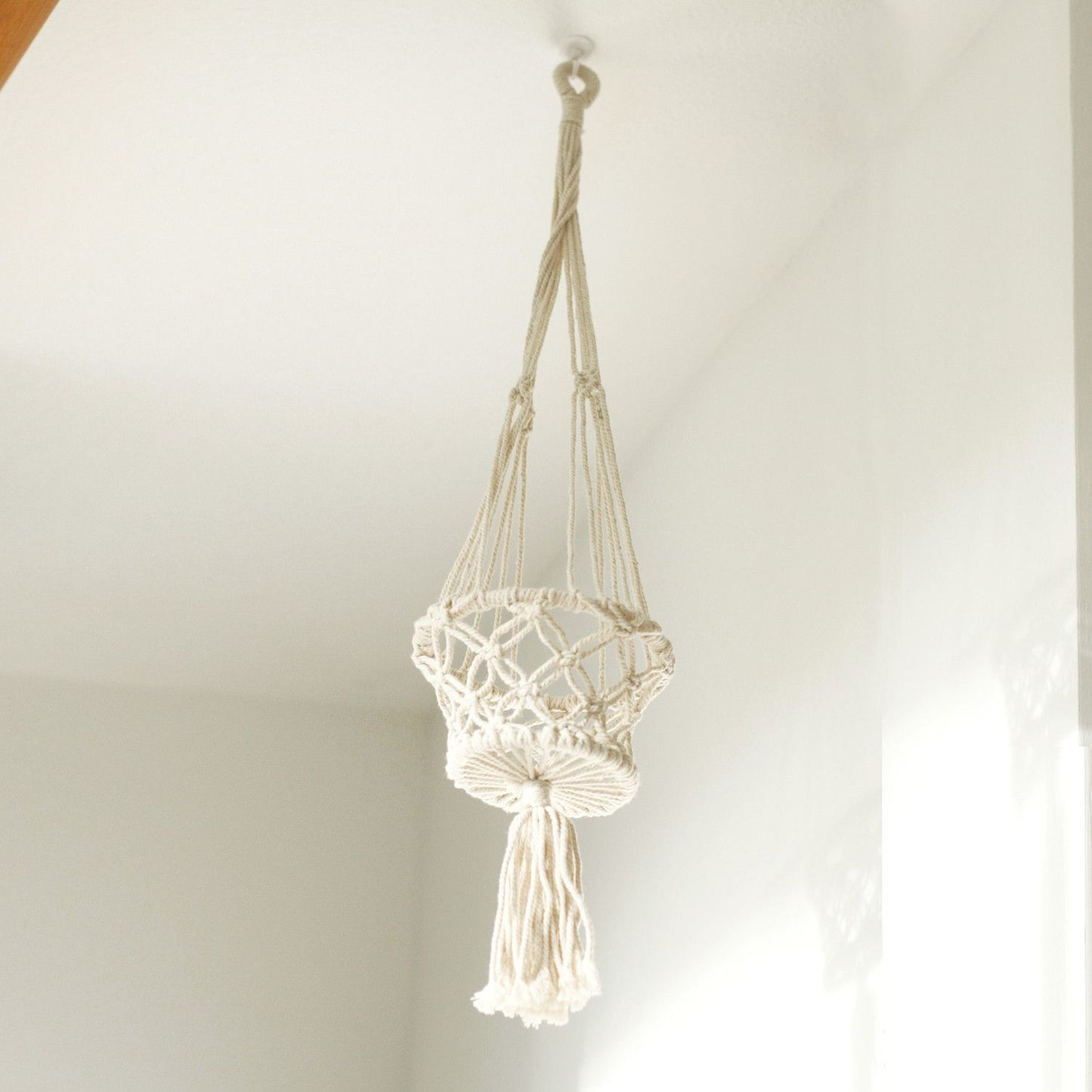 Macrame Blumentopfhalter Einzelner Kleiner Topf