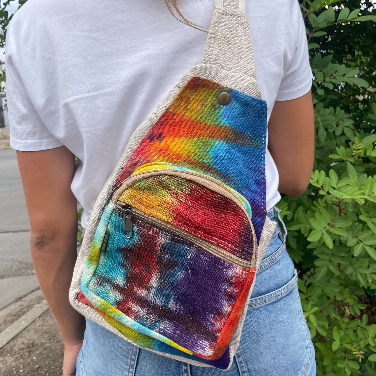 Bunte Hanf Sling Schultertasche