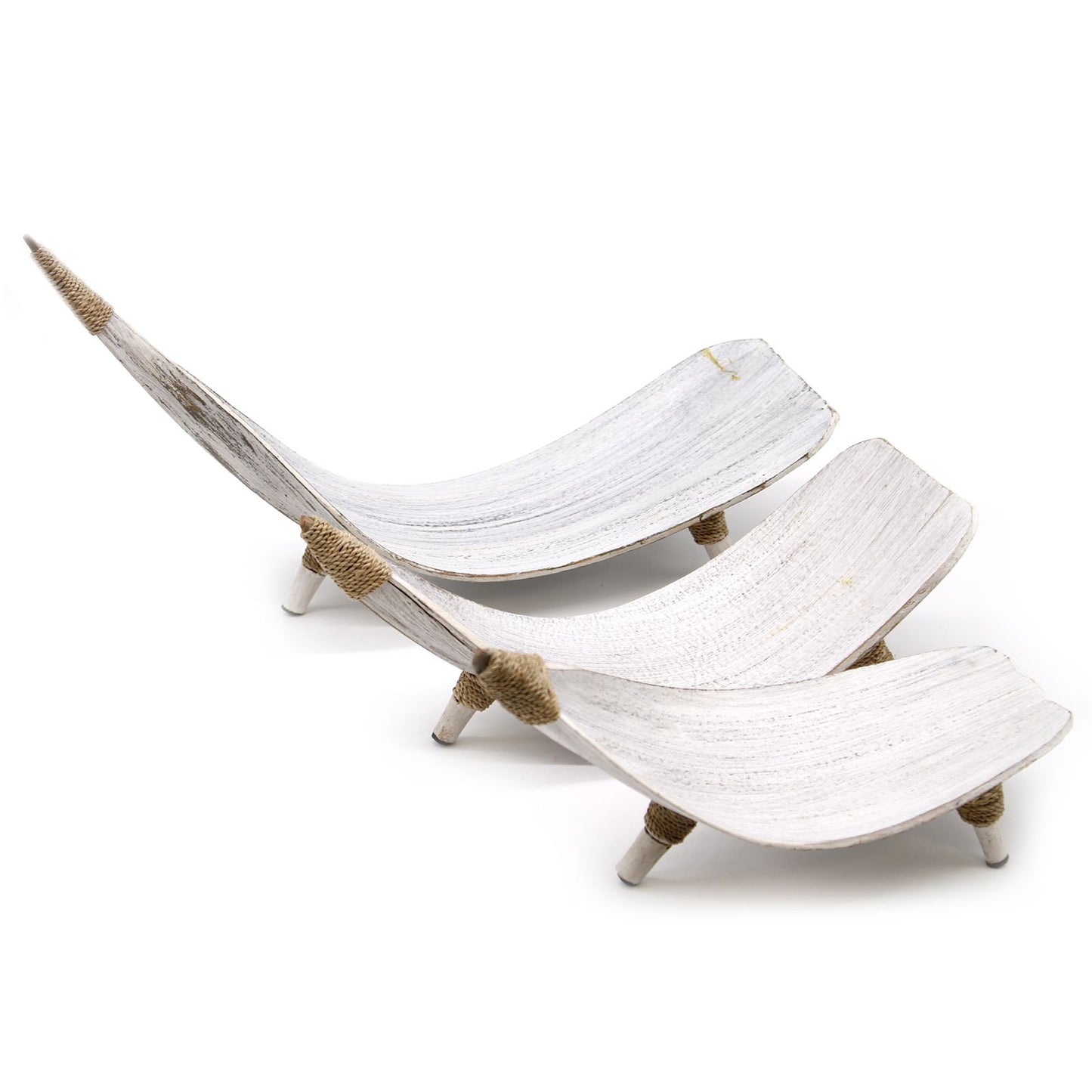 Kokosblatt Obstschalen Set Weißgewaschen