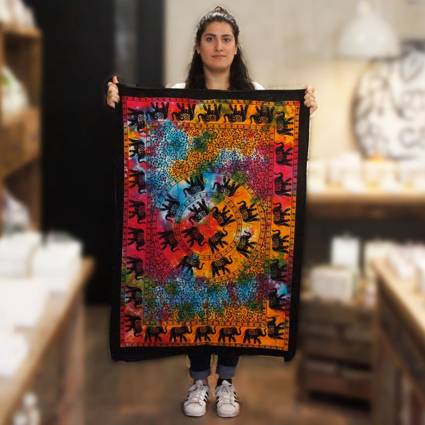 Baumwoll Wandkunst Elefanten Mandala