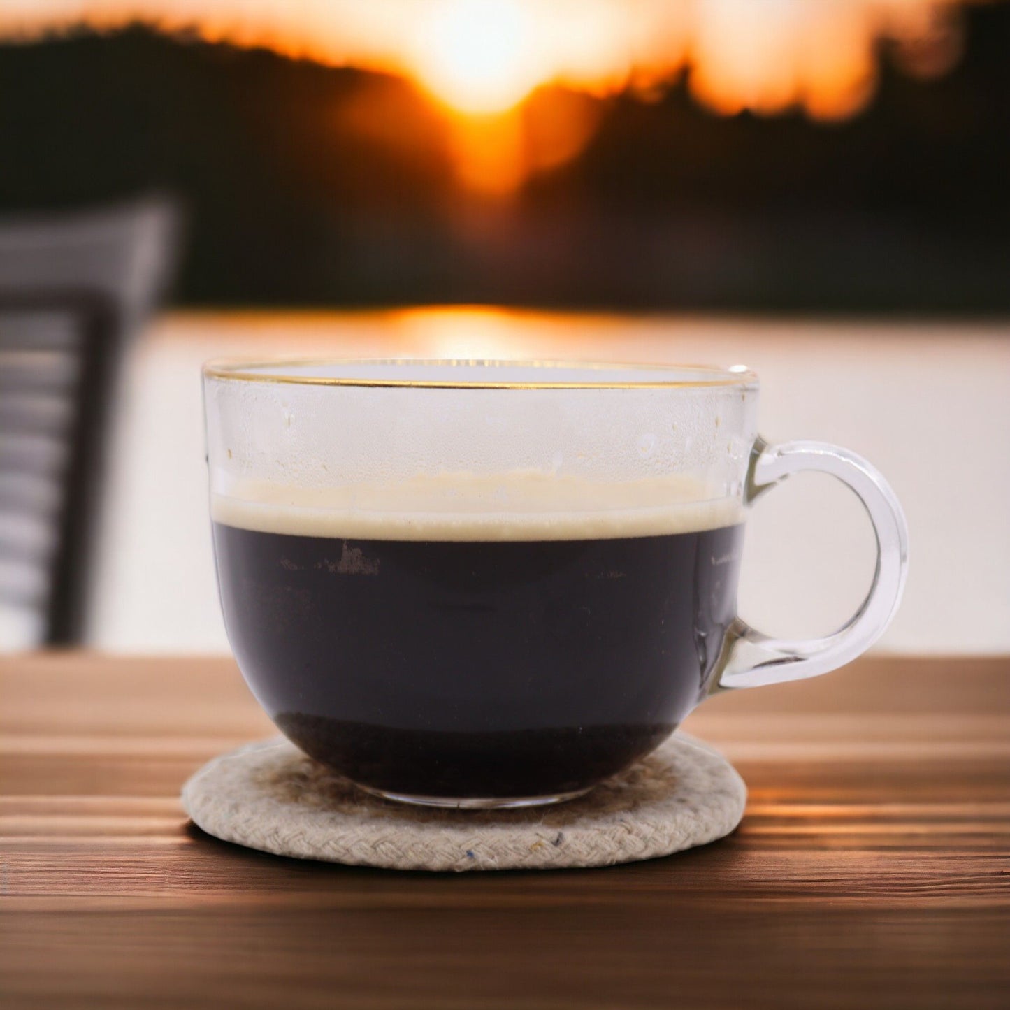 Natürliche Untersetzer Jute und Baumwolle 10cm Set von 4 Elfenbeinrand