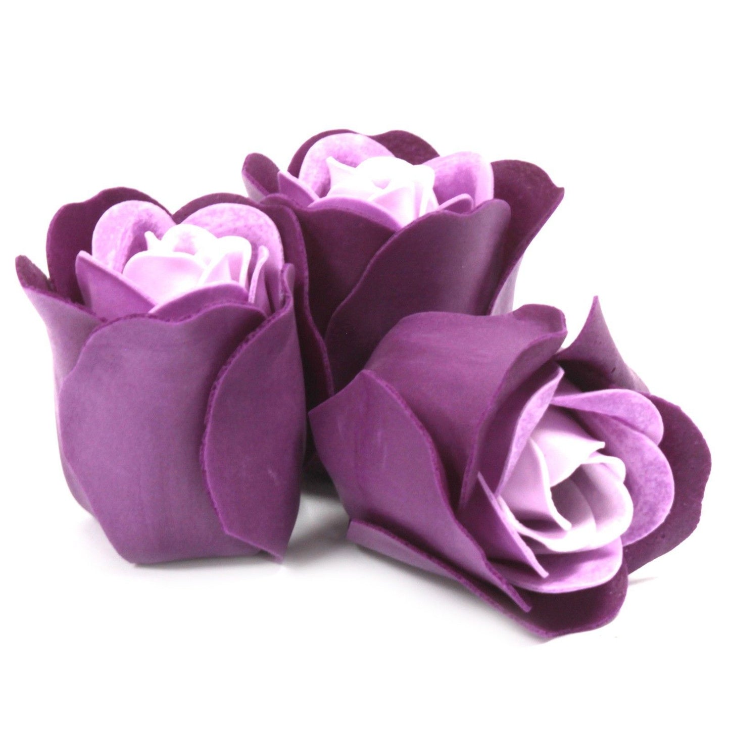 Set Mit 3 Seifenblumen Herzbox - Lavendel Rosen