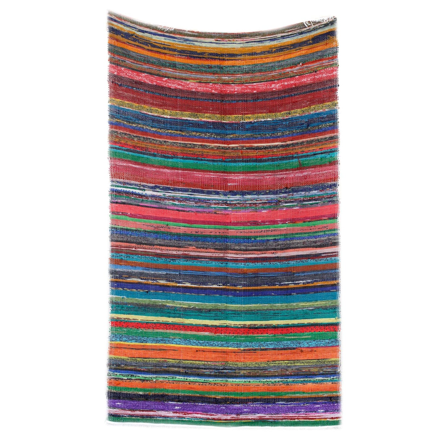 155 x 90cm Luxus Teppich Aus Rags - Natur