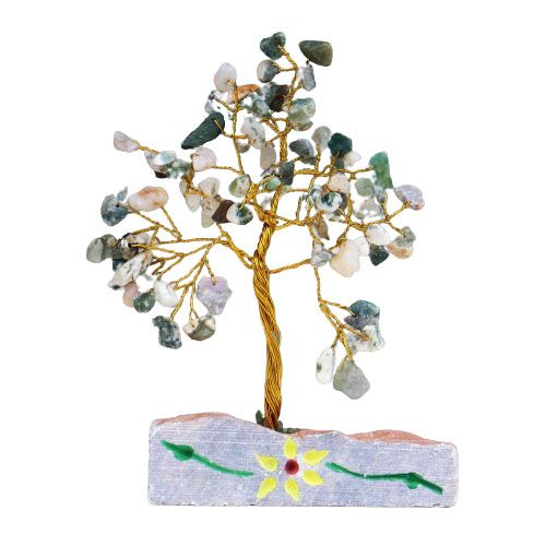 Baum-Achat Edelsteinbaum mit 80 Steinen