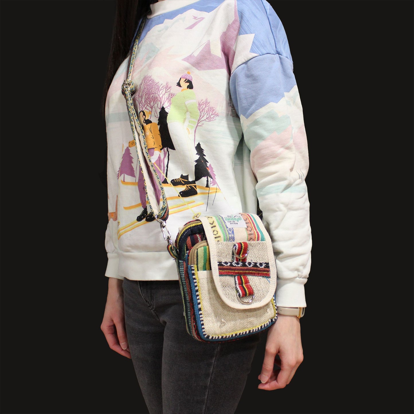 Body-Cross Natürliche Hanf und Jhari Reisetasche