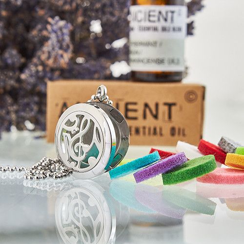 Aromatherapie Schmuck Halskette Musiknoten 25mm