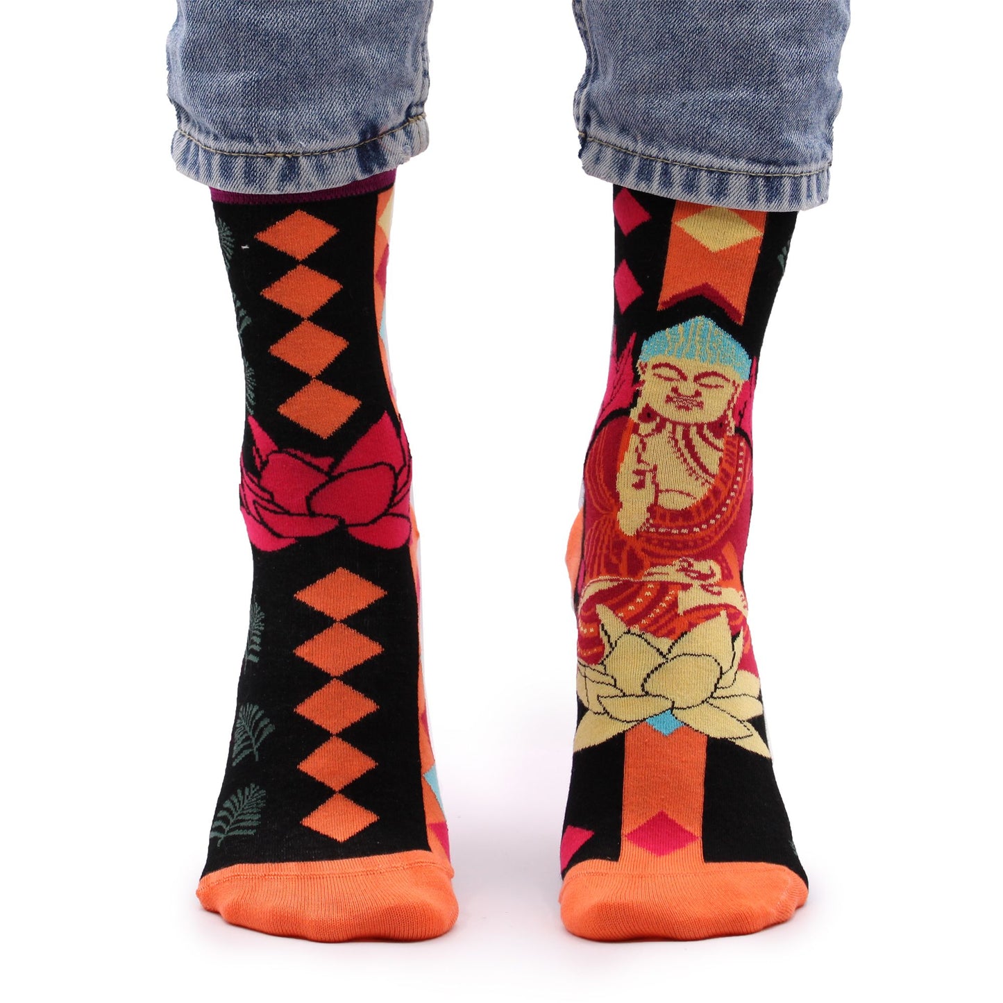 Hop Hare Bambussocken 36-40 Rosa Buddha Und Lotus