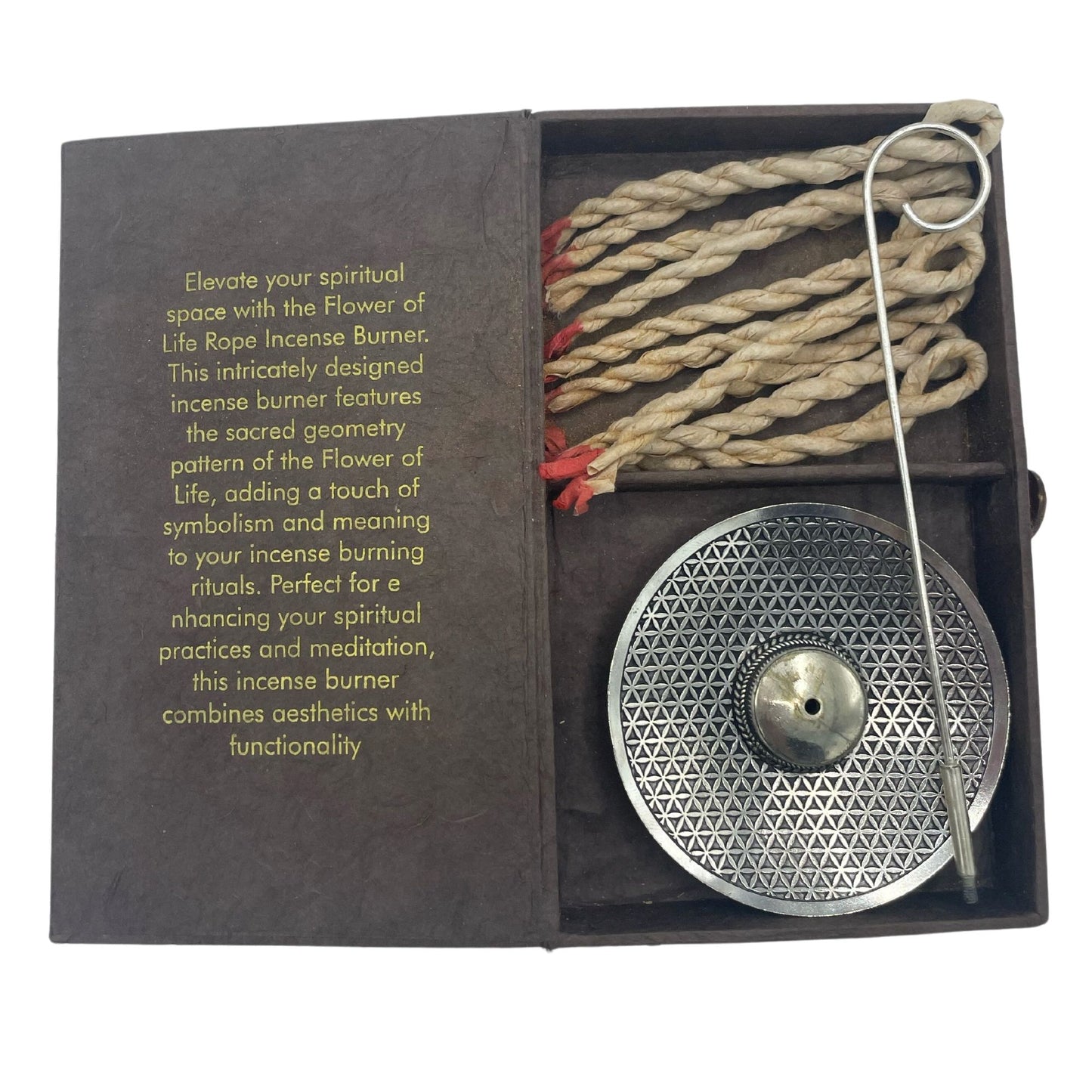 Seil Räucherstäbchen Und Silberner Halter Set - Blume Des Lebens