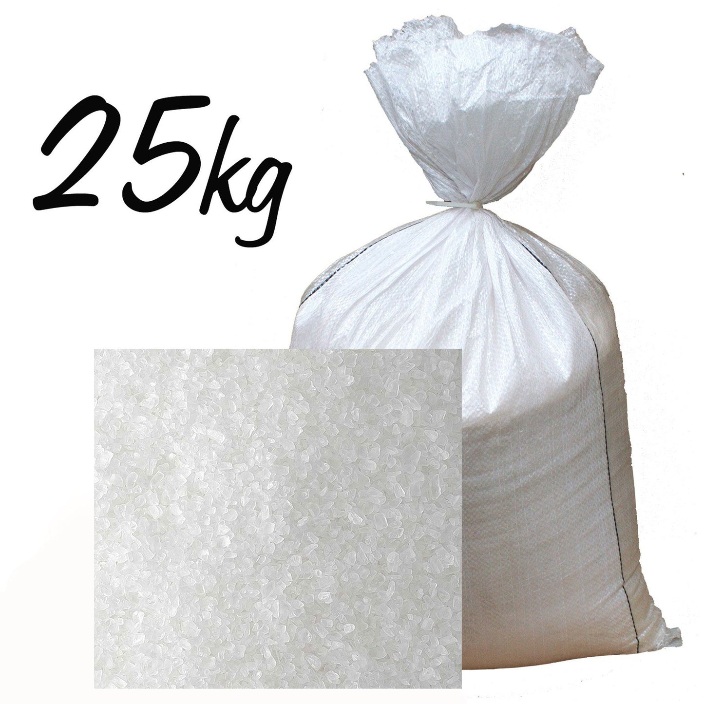 25KG Sack Weiße Badesalze 2 mm