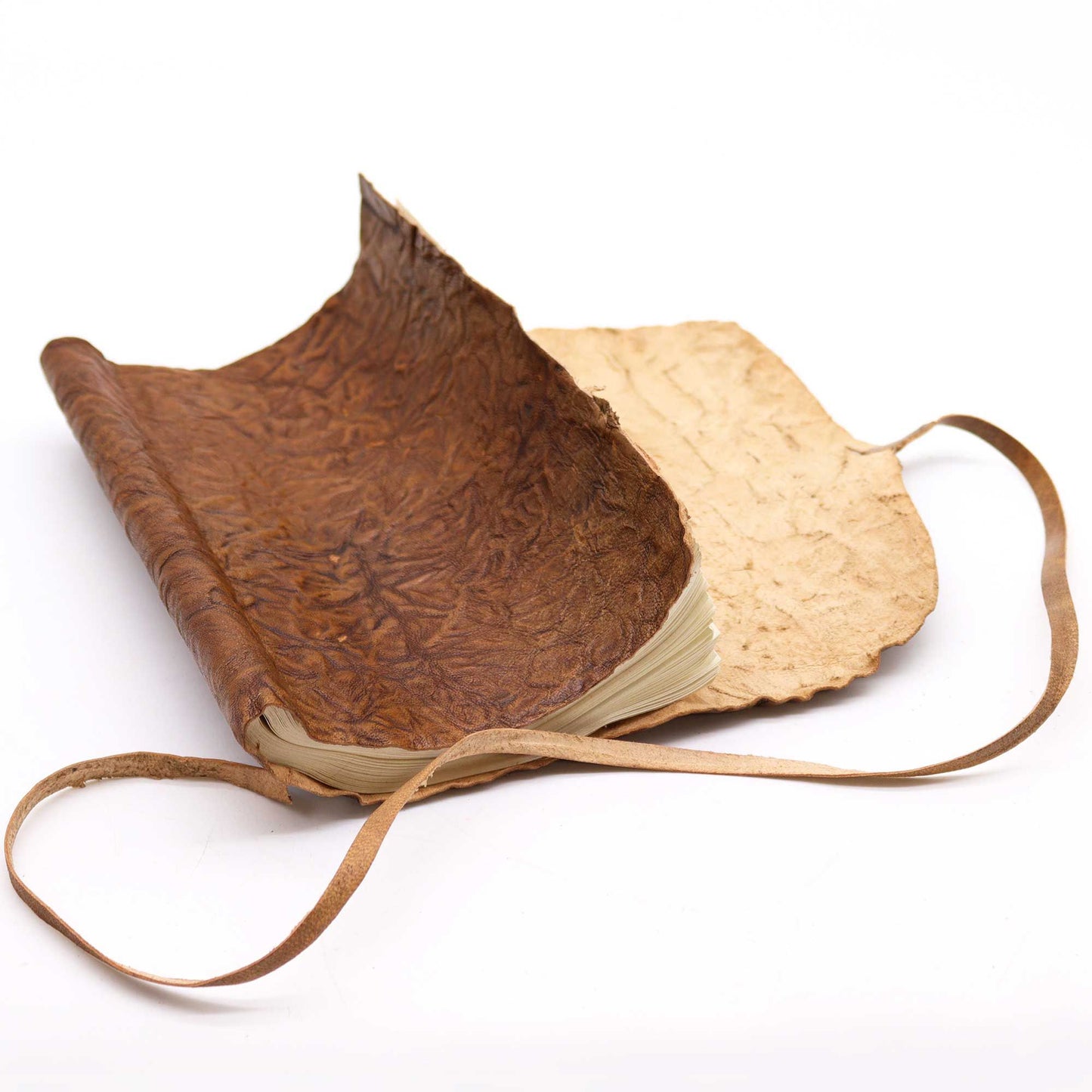 Gerolltes Leder Reise Notizbuch 96 Seiten Natürlich 21x15cm