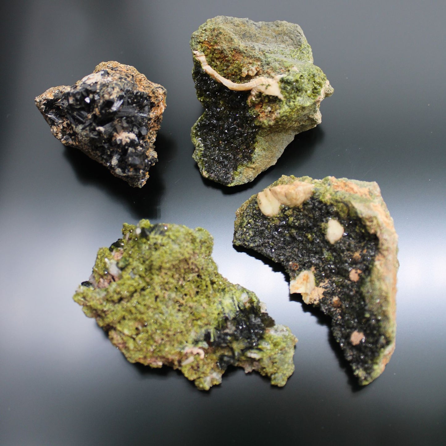 Epidot Mineralien Proben Ungefähr 10 Stück